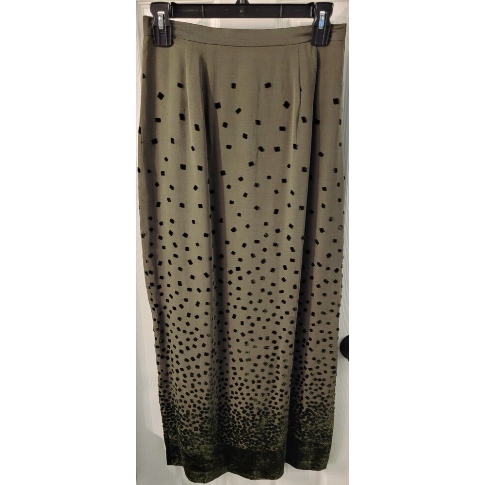 Doncaster Silk Rayon Blend Green Maxi Skirt - Size 4